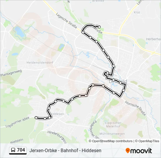 704 Bus Line Map