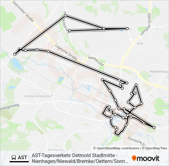Автобус AST: карта маршрута