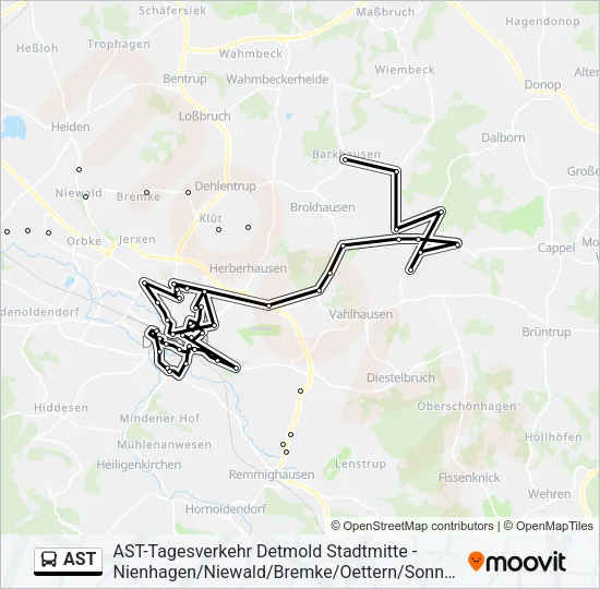 Автобус AST: карта маршрута