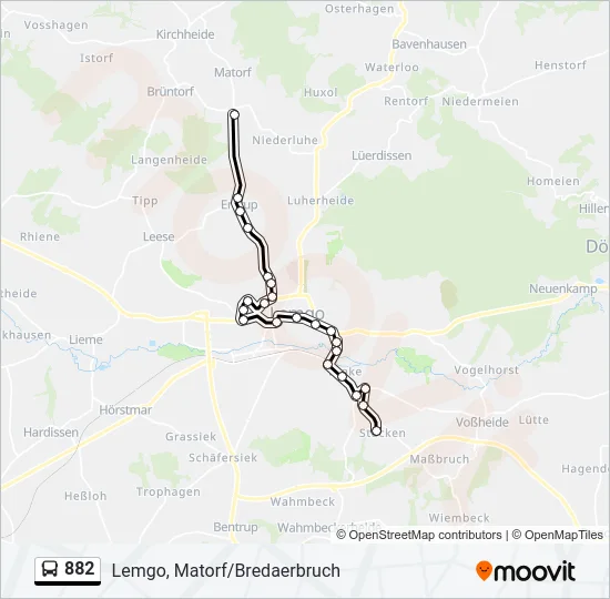 882 Bus Line Map