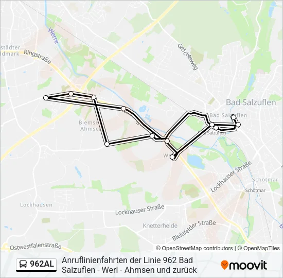Автобус 962AL: карта маршрута