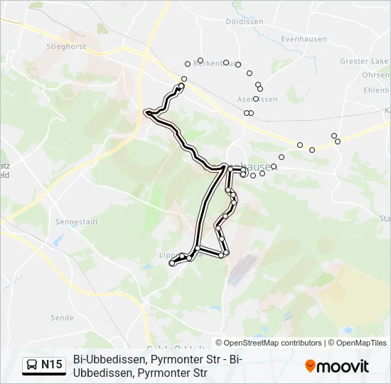 N15 Bus Line Map