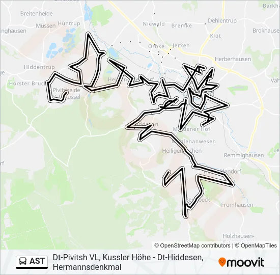 AST Bus Line Map