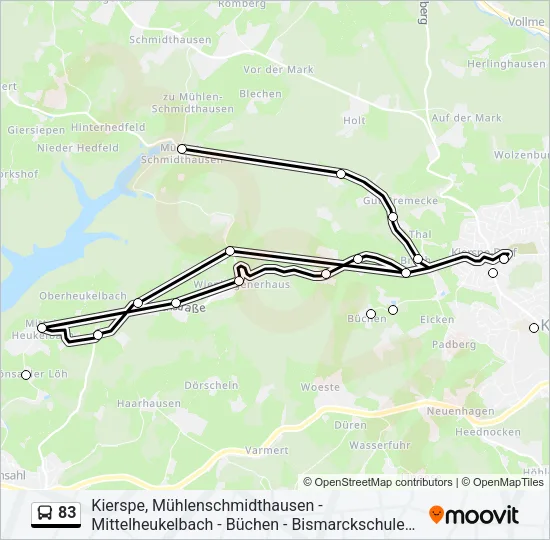 83 Bus Line Map