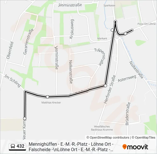 Автобус 432: карта маршрута