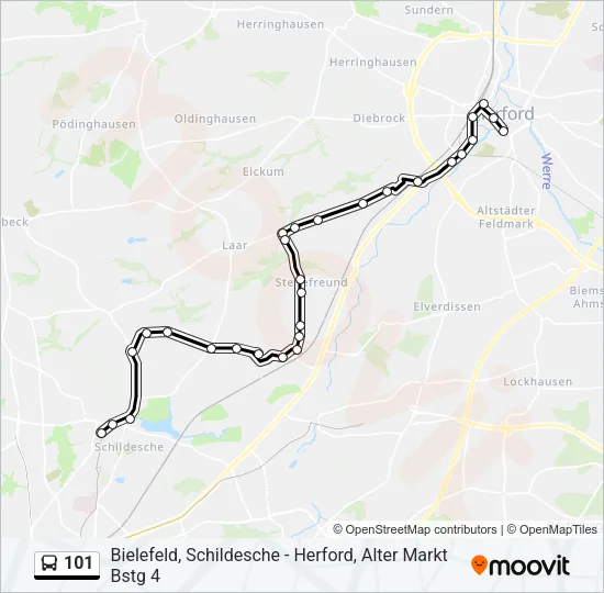 101 Bus Line Map