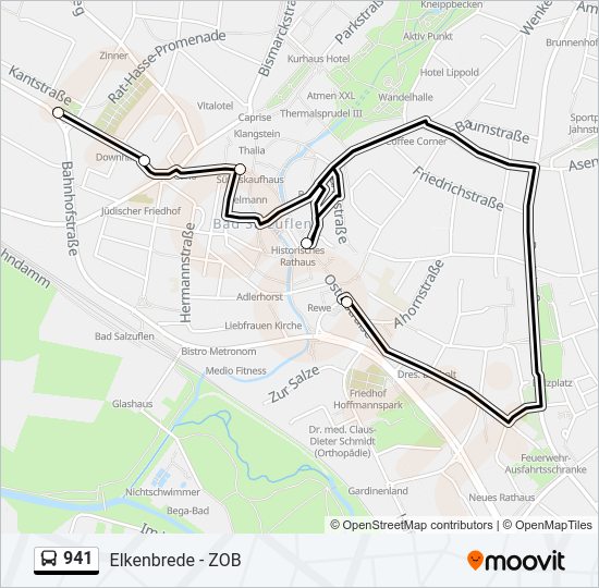 941 Route: Fahrpläne, Haltestellen & Karten - Bad Salzuflen, Herforder ...