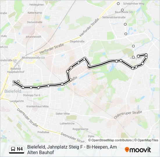 N4 Bus Line Map