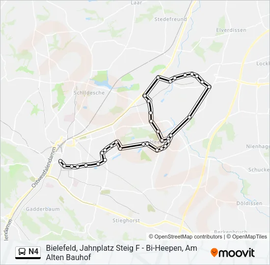 N4 Bus Line Map