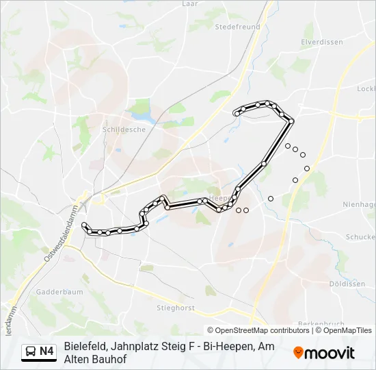 N4 Bus Line Map