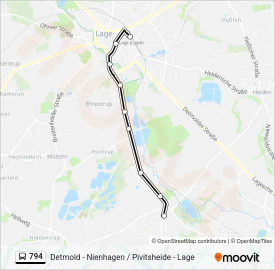 794 Bus Line Map