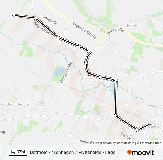 794 Bus Line Map