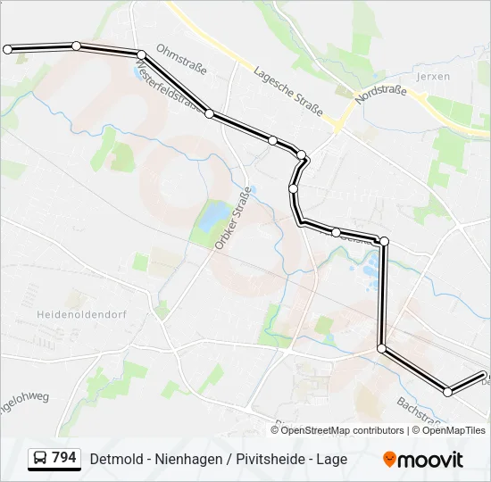 794 Bus Line Map