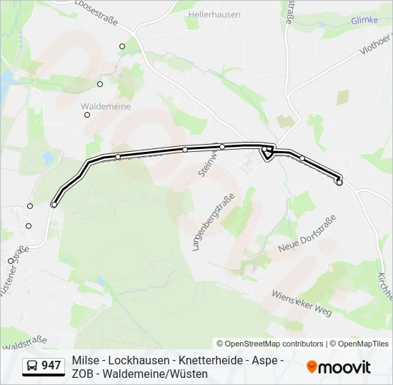947 Bus Line Map