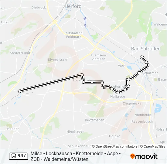 947 Bus Line Map