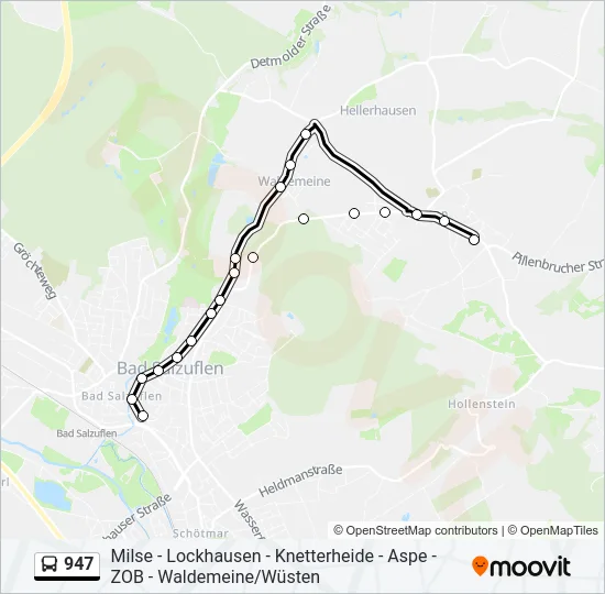 947 Bus Line Map