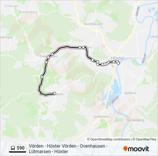 590 Bus Line Map