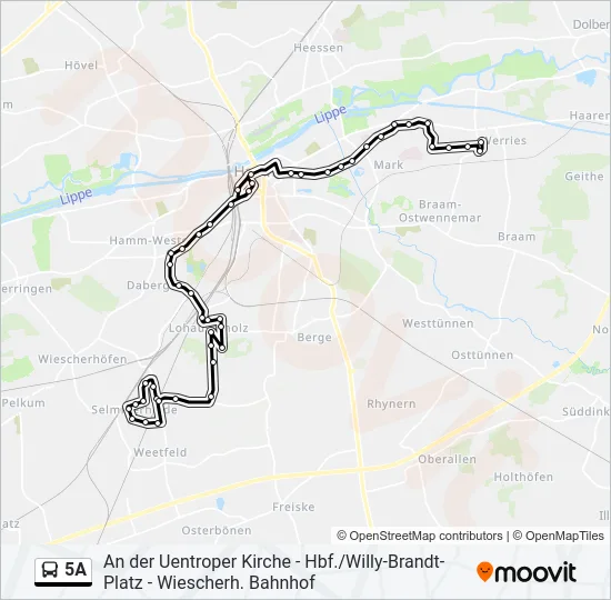 5A Bus Line Map