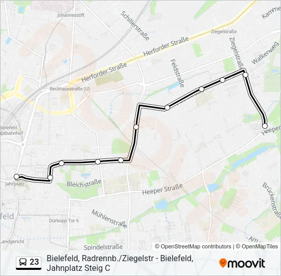 Автобус 23: карта маршрута