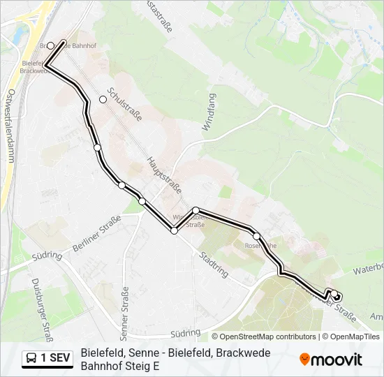 1 SEV Bus Line Map