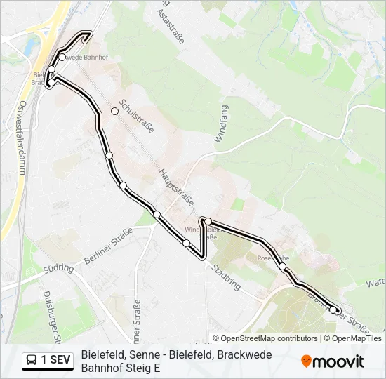 1 SEV Bus Line Map