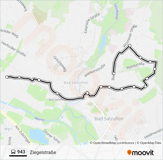 943 Bus Line Map