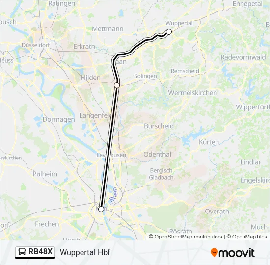 Автобус RB48X: карта маршрута