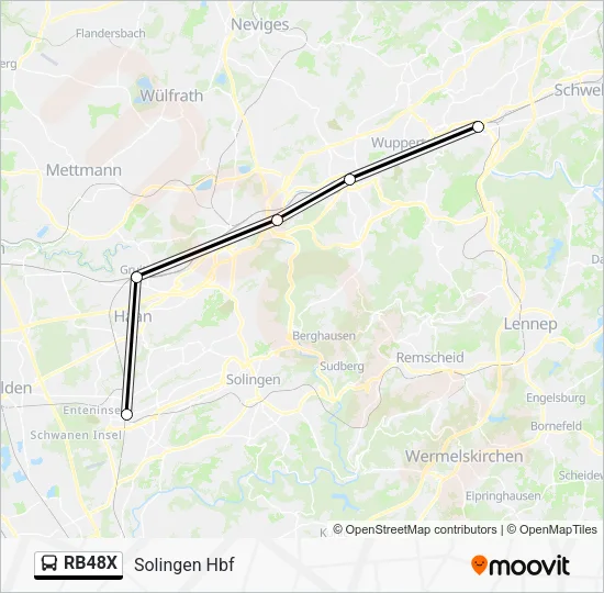 Автобус RB48X: карта маршрута