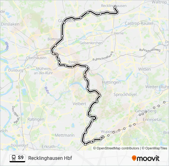 S9 Train Line Map