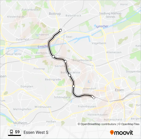 S9 Train Line Map