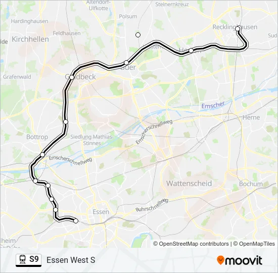 S9 Train Line Map
