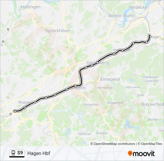 S9 Train Line Map