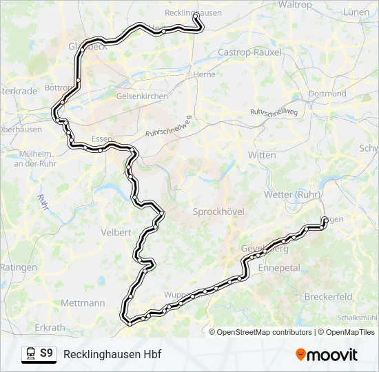 S9 Train Line Map