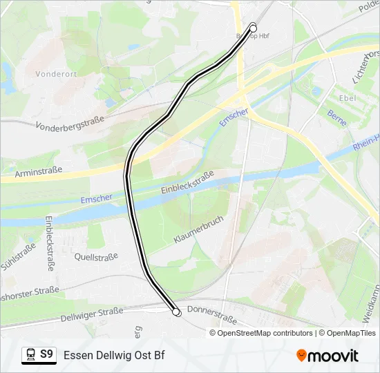 S9 Train Line Map