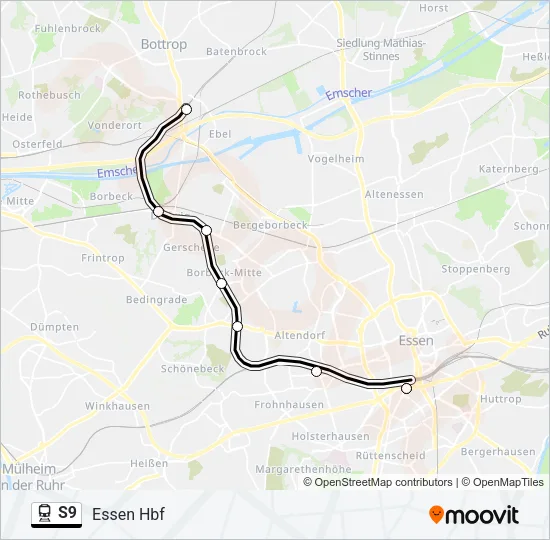 S9 Train Line Map