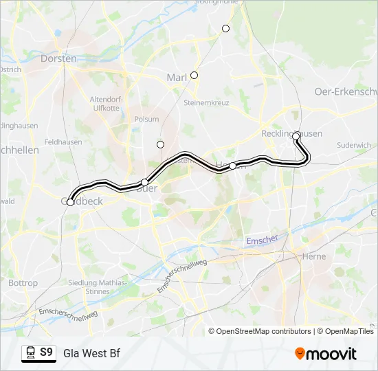 S9 Train Line Map