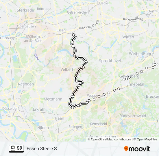 S9 Train Line Map