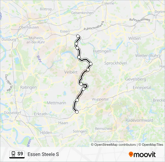 S9 Train Line Map