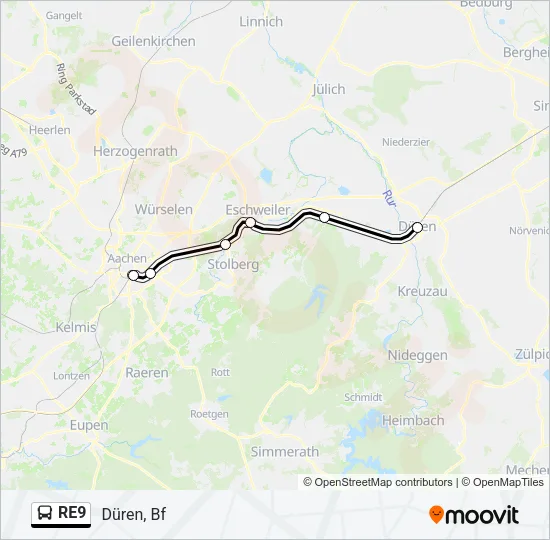 RE9 Bus Line Map