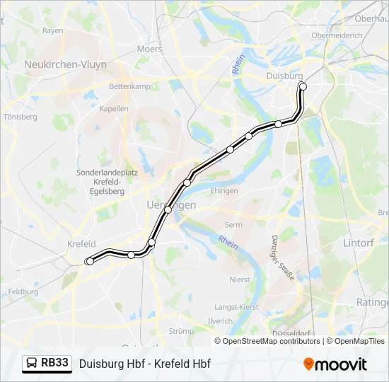 Buslinie RB33 Karte