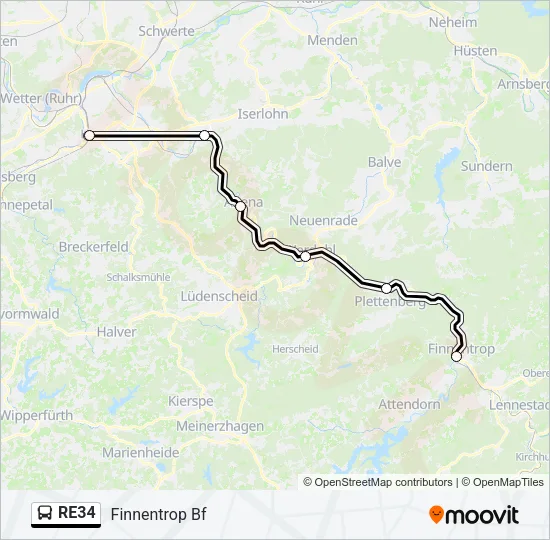 RE34 Bus Line Map