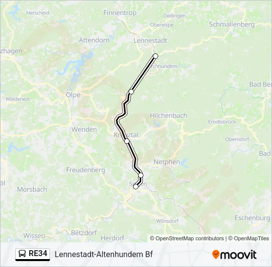 RE34 Bus Line Map