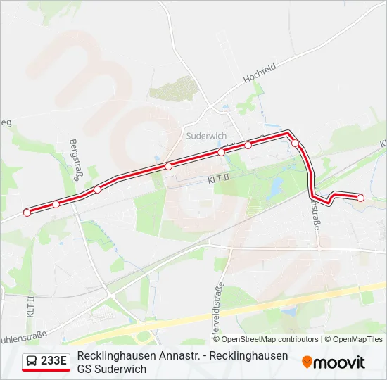 233E Bus Line Map