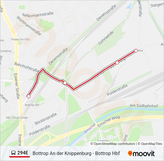 294E Bus Line Map