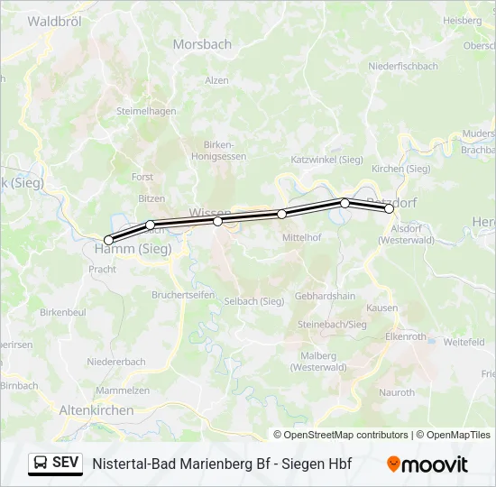 SEV Bus Line Map