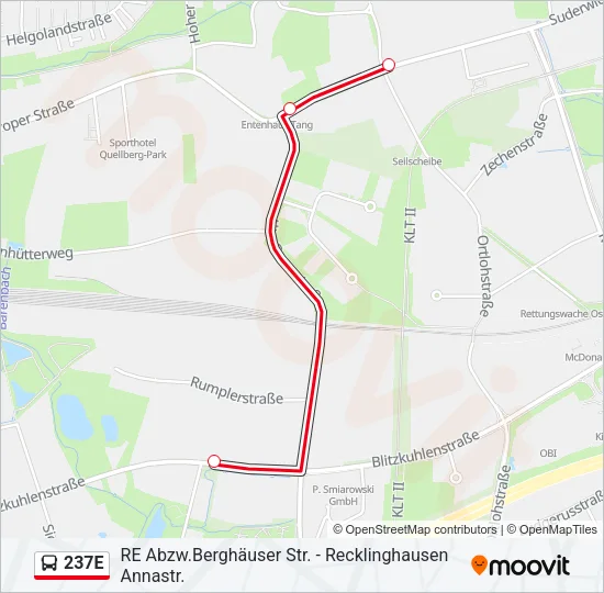 237E Bus Line Map