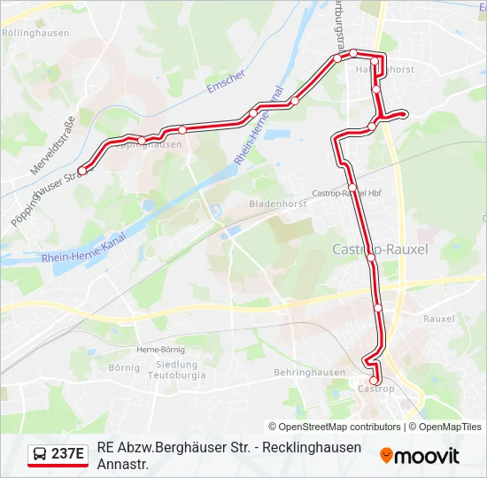 237E Bus Line Map