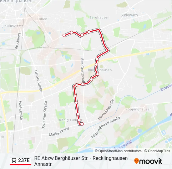 237E Bus Line Map