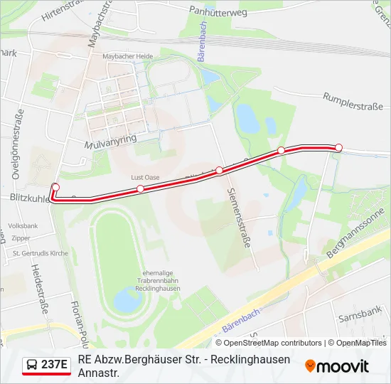 237E Bus Line Map