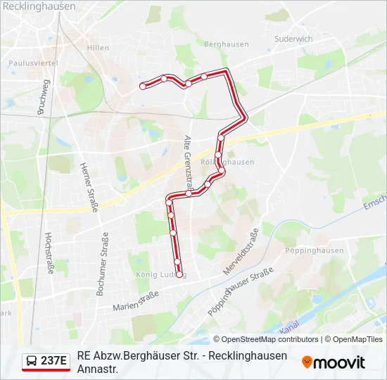 237E Bus Line Map